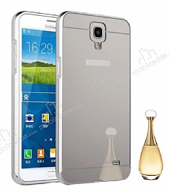 Eiroo Mirror Samsung N7500 Galaxy Note 3 Neo Metal Kenarl Aynal Silver Rubber Klf