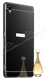 Eiroo Mirror Sony Xperia Z3 Metal Kenarl Aynal Siyah Rubber Klf