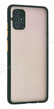 Eiroo Soft Touch Samsung Galaxy A71 Ultra Koruma Koyu Yeil Klf