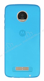 Motorola Moto Z Play Ultra nce effaf Mavi Silikon Klf