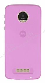 Motorola Moto Z Play Ultra nce effaf Pembe Silikon Klf