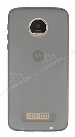 Motorola Moto Z Play Ultra nce effaf Siyah Silikon Klf