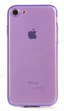 Eiroo Mun iPhone 7 / 8 effaf Mor Silikon Klf
