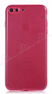Eiroo Mun iPhone 7 Plus / 8 Plus effaf Pembe Silikon Klf