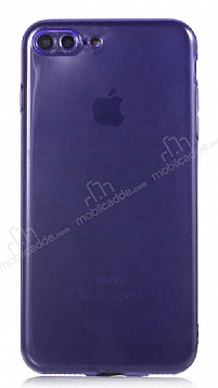 Eiroo Mun iPhone 7 Plus / 8 Plus effaf Mor Silikon Klf