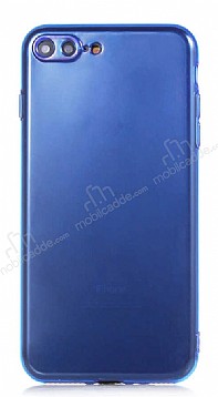 Eiroo Mun iPhone 7 Plus / 8 Plus effaf Mavi Silikon Klf