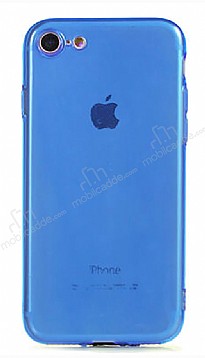 Eiroo Mun iPhone SE 2020 effaf Mavi Silikon Klf