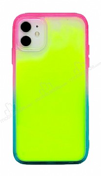 Eiroo Neon Bumper iPhone 11 Karanlkta Parlayan Sar Silikon Klf