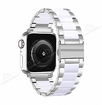 Eiroo Nifty Apple Watch Beyaz Metal Kordon 38 40 41 mm