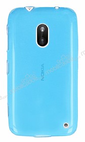 Nokia Lumia 620 Ultra nce effaf Mavi Silikon Klf