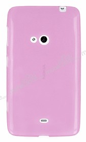 Nokia Lumia 625 Ultra nce effaf Pembe Silikon Klf