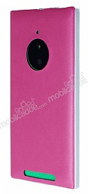 Nokia Lumia 830 Ultra nce Deri Pembe Silikon Klf