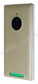 Nokia Lumia 830 Ultra nce Deri Gold Silikon Klf