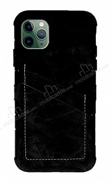 Eiroo Notecase iPhone 11 Pro Czdanl Siyah Rubber Klf