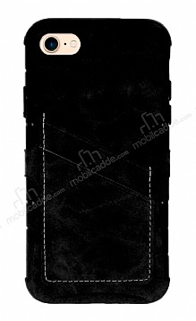 Eiroo Notecase iPhone 7 / 8 Czdanl Siyah Rubber Klf