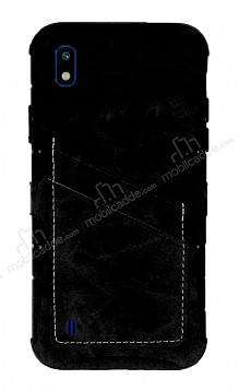 Eiroo Notecase Samsung Galaxy A10 Czdanl Siyah Rubber Klf