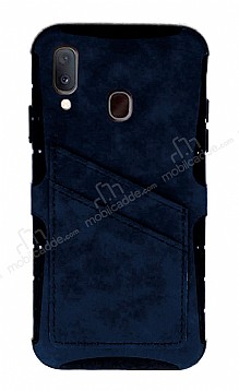 Eiroo Notecase Samsung Galaxy A20 / A30 Czdanl Lacivert Rubber Klf