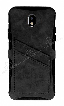 Eiroo Notecase Samsung Galaxy J4 Czdanl Gri Rubber Klf