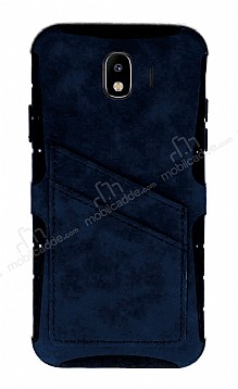 Eiroo Notecase Samsung Galaxy J4 Czdanl Lacivert Rubber Klf