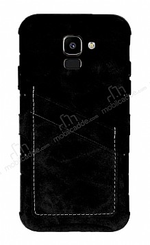 Eiroo Notecase Samsung Galaxy J6 Czdanl Siyah Rubber Klf