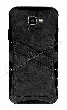 Eiroo Notecase Samsung Galaxy J6 Czdanl Gri Rubber Klf