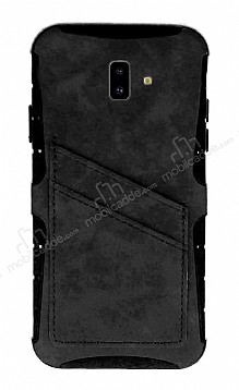 Eiroo Notecase Samsung Galaxy J6 Plus Czdanl Gri Rubber Klf