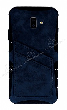 Eiroo Notecase Samsung Galaxy J6 Plus Czdanl Lacivert Rubber Klf