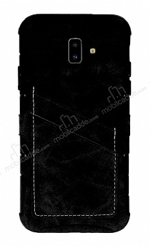 Eiroo Notecase Samsung Galaxy J6 Plus Czdanl Siyah Rubber Klf