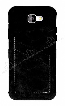Eiroo Notecase Samsung Galaxy J7 Prime / Prime 2 Czdanl Siyah Rubber Klf