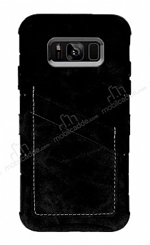 Eiroo Notecase Samsung Galaxy S8 Plus Czdanl Siyah Rubber Klf