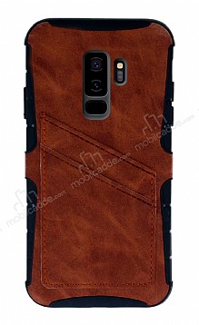 Eiroo Notecase Samsung Galaxy S9 Plus Czdanl Kahverengi Rubber Klf