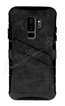 Eiroo Notecase Samsung Galaxy S9 Plus Czdanl Gri Rubber Klf