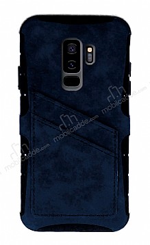 Eiroo Notecase Samsung Galaxy S9 Plus Czdanl Lacivert Rubber Klf