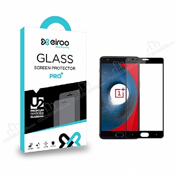 Eiroo OnePlus 3 Tempered Glass Siyah Full Cam Ekran Koruyucu