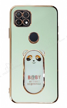 Eiroo Oppo A15 / A15s Baby Panda Standl Yeil Silikon Klf