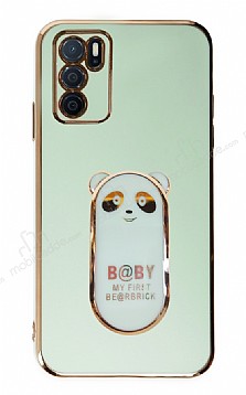 Eiroo Oppo A16 Baby Panda Standl Yeil Silikon Klf