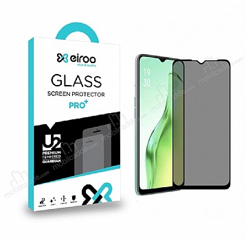 Eiroo Oppo A31 Full Privacy Tempered Glass Cam Ekran Koruyucu