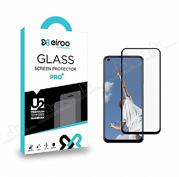 Eiroo Oppo A52 Tempered Glass Full Siyah Cam Ekran Koruyucu