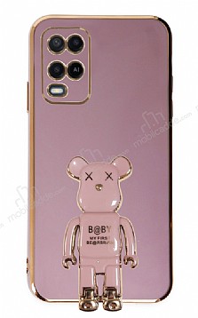 Eiroo Oppo A54 4G Baby Bear Standl Mor Silikon Klf