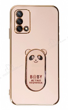 Eiroo Oppo A74 Baby Panda Standl Pembe Silikon Klf