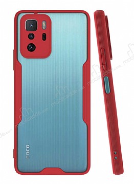 Eiroo Painted Xiaomi Poco X3 GT Kamera Korumal Krmz Klf