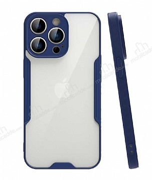 Eiroo Painted iPhone 14 Pro Lacivert Silikon Klf