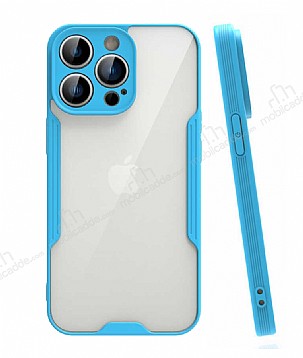 Eiroo Painted iPhone 14 Pro Mavi Silikon Klf
