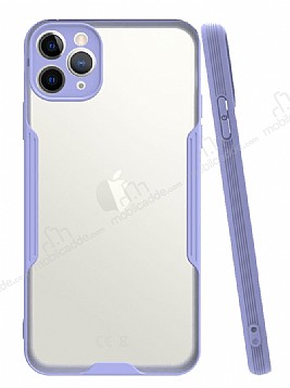 Eiroo Painted iPhone 11 Pro Max Mor Silikon Klf