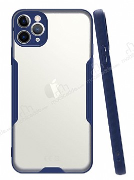 Eiroo Painted iPhone 11 Pro Max Lacivert Silikon Klf