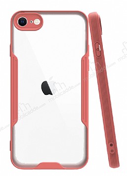 Eiroo Painted iPhone 7 / 8 Pembe Silikon Klf
