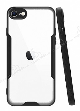 Eiroo Painted iPhone 7 / 8 Siyah Silikon Klf
