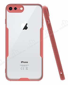 Eiroo Painted iPhone 7 Plus / 8 Plus Pembe Silikon Klf