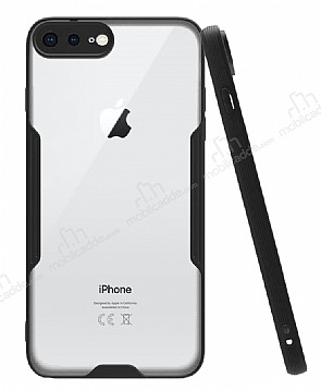 Eiroo Painted iPhone 7 Plus / 8 Plus Siyah Silikon Klf