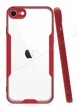 Eiroo Painted iPhone SE 2020 Krmz Silikon Klf
